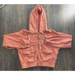 Aerie Women’s Zip Up Cropped Hoodie Sweatshirt Size XS Athleisure Outdoor Beach